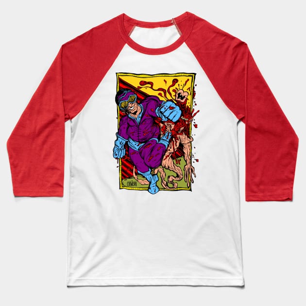 Super power punch! Baseball T-Shirt by peteoliveriart